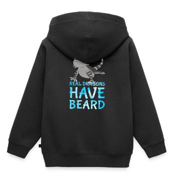 Lézard dragon avec barbe mon meilleur copain - Sweat Premium à capuche enfant bio - noir - Dos - AI Model Kid Male (0cm)