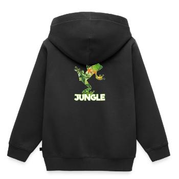 Dschungel Frosch Tierschutz Naturschutz Amazonas - Kinder Premium Organic Hoodie - Schwarz - Hinten - AI Model Kid Male (0cm)