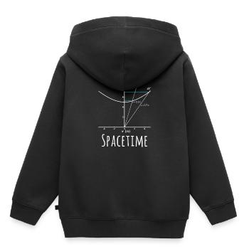 Chemise Nerd Drôle de Physics Spacetime - Sweat Premium à capuche enfant bio - noir - Dos - AI Model Kid Male (0cm)