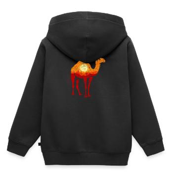Wüste Kamel Sahara Arabien Savanne Orient Vintage - Kinder Premium Organic Hoodie - Schwarz - Hinten - AI Model Kid Male (0cm)