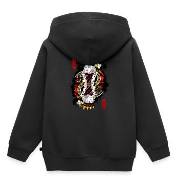 Herz König Poker Karte Halloween Kostüm lustig - Kinder Premium Organic Hoodie - Schwarz - Hinten - AI Model Kid Male (0cm)