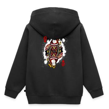 Herz Dame Poker Karte Halloween Kostüm lustig - Kinder Premium Organic Hoodie - Schwarz - Hinten - AI Model Kid Male (0cm)
