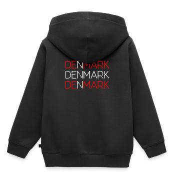 DÄNEMARK - Kinder Premium Organic Hoodie - Schwarz - Hinten - AI Model Kid Male (0cm)