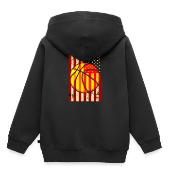 Basketball Basketballer Basketballmannschaft USA - Kinder Premium Organic Hoodie - Schwarz - Hinten - AI Model Kid Male (0cm)