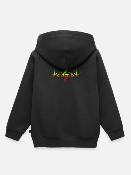 Reggae Musik Herzschlag - Jamaica - Kinder Premium Organic Hoodie - Schwarz