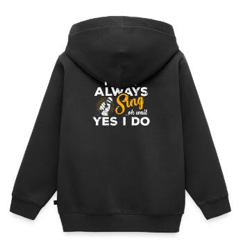Karaoke - Sweat Premium à capuche enfant bio - noir - Dos - AI Model Kid Male (0cm)