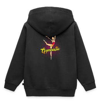 Gymnastik - Kinder Premium Organic Hoodie - Schwarz - Hinten - AI Model Kid Male (0cm)