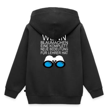 Funny satire AFD message portal Professeur cadeau - Sweat Premium à capuche enfant bio - noir - Dos - AI Model Kid Male (0cm)