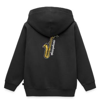 Saxophone Saxophone Jazz Blues Soul America Retro - Kids Premium Organic Hoodie - black - Back - AI Model Kid Male (0cm)