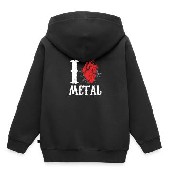 I love Metal Music - Kids Premium Organic Hoodie - black - Back - AI Model Kid Male (0cm)