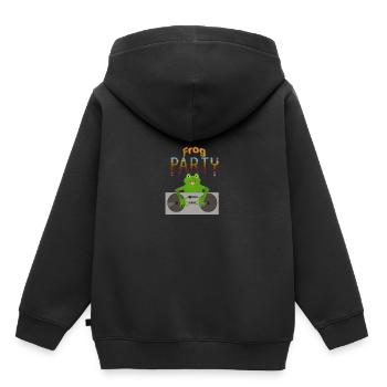 Frosch - Kinder Premium Organic Hoodie - Schwarz - Hinten - AI Model Kid Male (0cm)
