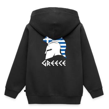 Griechenland - Kinder Premium Organic Hoodie - Schwarz - Hinten - AI Model Kid Male (0cm)