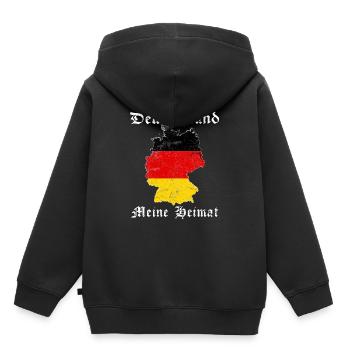 Deutschland - Kinder Premium Organic Hoodie - Schwarz - Hinten - AI Model Kid Male (0cm)