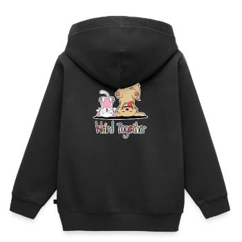 Weird Together - Animaux de compagnie de l’amitié chatine - Sweat Premium à capuche enfant bio - noir - Dos - AI Model Kid Male (0cm)