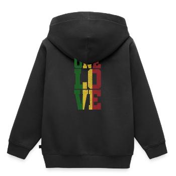 One Love - Jamaica Reggae Music Rasta - Kids Premium Organic Hoodie - black - Back - AI Model Kid Male (0cm)
