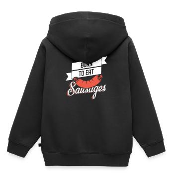 Saucisses - Sweat Premium à capuche enfant bio - noir - Dos - AI Model Kid Male (0cm)
