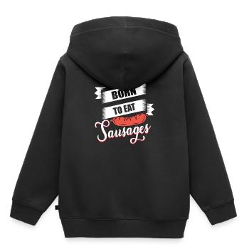 Saucisses - Sweat Premium à capuche enfant bio - noir - Dos - AI Model Kid Male (0cm)