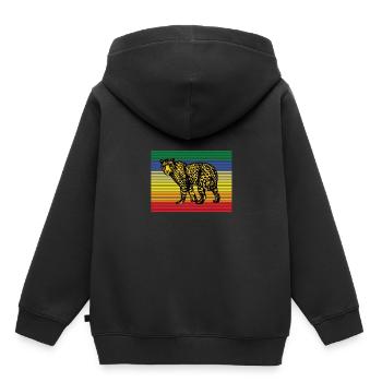leopard - Kids Premium Organic Hoodie - black - Back - AI Model Kid Male (0cm)