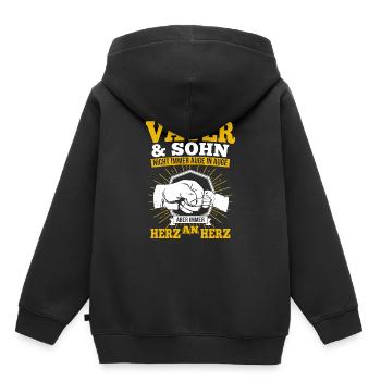 father and son - Kids Premium Organic Hoodie - black - Back - AI Model Kid Male (0cm)