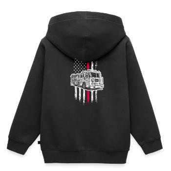 fire Department - Kids Premium Organic Hoodie - black - Back - AI Model Kid Male (0cm)