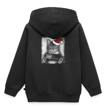 Criminel de chat de Noël - Sweat Premium à capuche enfant bio - noir - Dos - AI Model Kid Male (0cm)