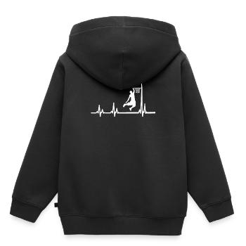 Heartbeat Basketball Basketballer Slamdunk BBall - Kinder Premium Organic Hoodie - Schwarz - Hinten - AI Model Kid Male (0cm)