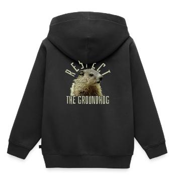 Murmeltier - Kinder Premium Organic Hoodie - Schwarz - Hinten - AI Model Kid Male (0cm)