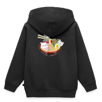 Chats Japon Ramen Anime - Sweat Premium à capuche enfant bio - noir - Dos - AI Model Kid Male (0cm)
