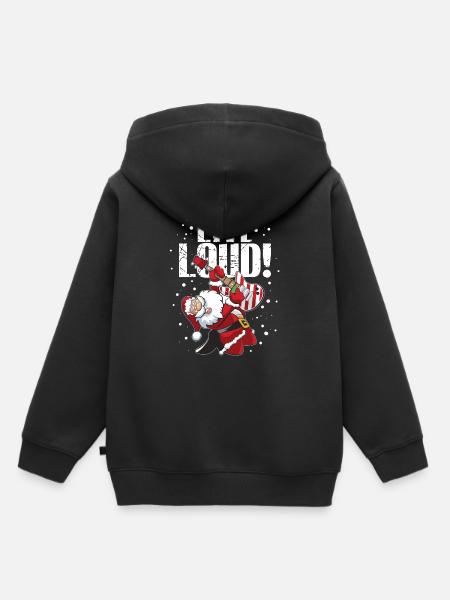Rockender Weihnachtsmann E-Guitarre - Kinder Premium Organic Hoodie - Schwarz