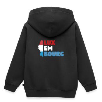 Luxemburg - Kinder Premium Organic Hoodie - Schwarz - Hinten - AI Model Kid Male (0cm)