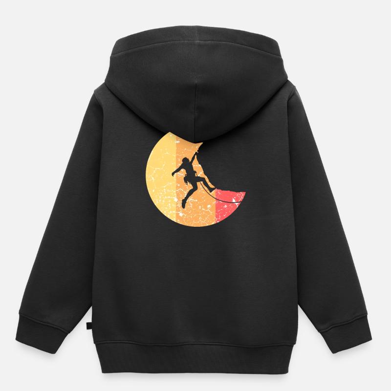 Escalade des sommets d'alpinisme - Sweat Premium à capuche enfant bio - noir