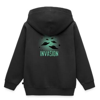 Alien - Ufo - Aliens - Sweat Premium à capuche enfant bio - noir - Dos - AI Model Kid Male (0cm)