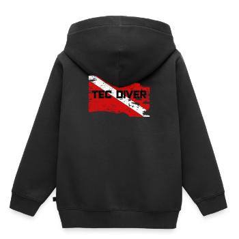 TEC DIVER - Sweat Premium à capuche enfant bio - noir - Dos - AI Model Kid Male (0cm)