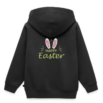 Pâques, le lapin de Pâques - Sweat Premium à capuche enfant bio - noir - Dos - AI Model Kid Male (0cm)