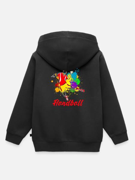handball - Sweat Premium à capuche enfant bio - noir