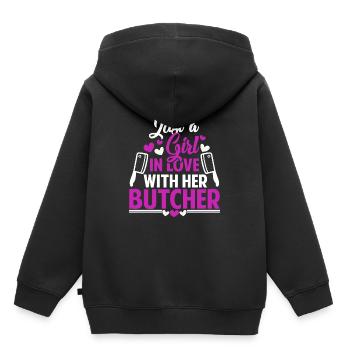 Metzger - Kinder Premium Organic Hoodie - Schwarz - Hinten - AI Model Kid Male (0cm)