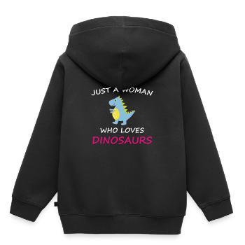 Dino - Kids Premium Organic Hoodie - black - Back - AI Model Kid Male (0cm)