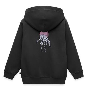 La méduse - Sweat Premium à capuche enfant bio - noir - Dos - AI Model Kid Male (0cm)