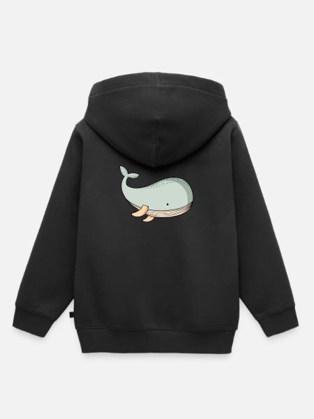 Wal - Kinder Premium Organic Hoodie - Schwarz
