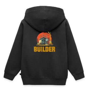 Bauarbeiter - Kinder Premium Organic Hoodie - Schwarz - Hinten - AI Model Kid Male (0cm)