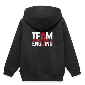Angleterre eu - Sweat Premium à capuche enfant bio - noir - Dos - AI Model Kid Male (0cm)