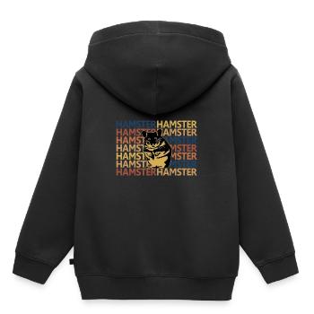hamster - Sweat Premium à capuche enfant bio - noir - Dos - AI Model Kid Male (0cm)
