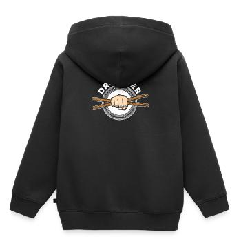 Batterie Percussion Percussion - Sweat Premium à capuche enfant bio - noir - Dos - AI Model Kid Male (0cm)