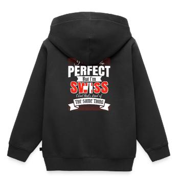 Suisse cadeau suisse blague drôle suisse - Sweat Premium à capuche enfant bio - noir - Dos - AI Model Kid Male (0cm)