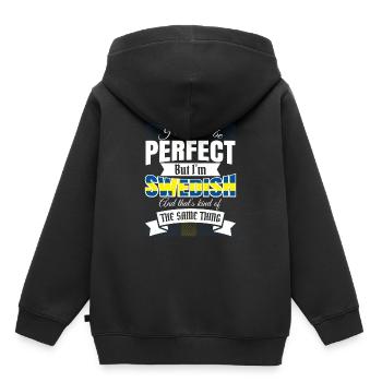 Suède suédois cadeau suédois drôle blague - Sweat Premium à capuche enfant bio - noir - Dos - AI Model Kid Male (0cm)