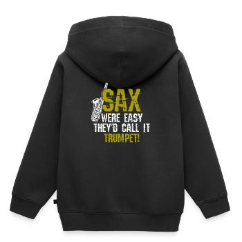 Saxophon - Kinder Premium Organic Hoodie - Schwarz - Hinten - AI Model Kid Male (0cm)