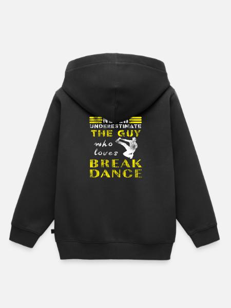 Break Dance - Kinder Premium Organic Hoodie - Schwarz
