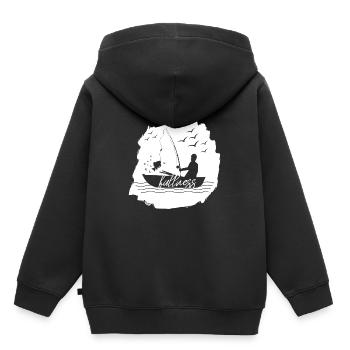 Pêcheur pêcheur - Sweat Premium à capuche enfant bio - noir - Dos - AI Model Kid Male (0cm)