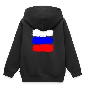 Russie - Sweat Premium à capuche enfant bio - noir - Dos - AI Model Kid Male (0cm)