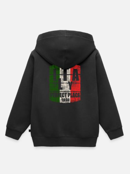 Italien - Kinder Premium Organic Hoodie - Schwarz